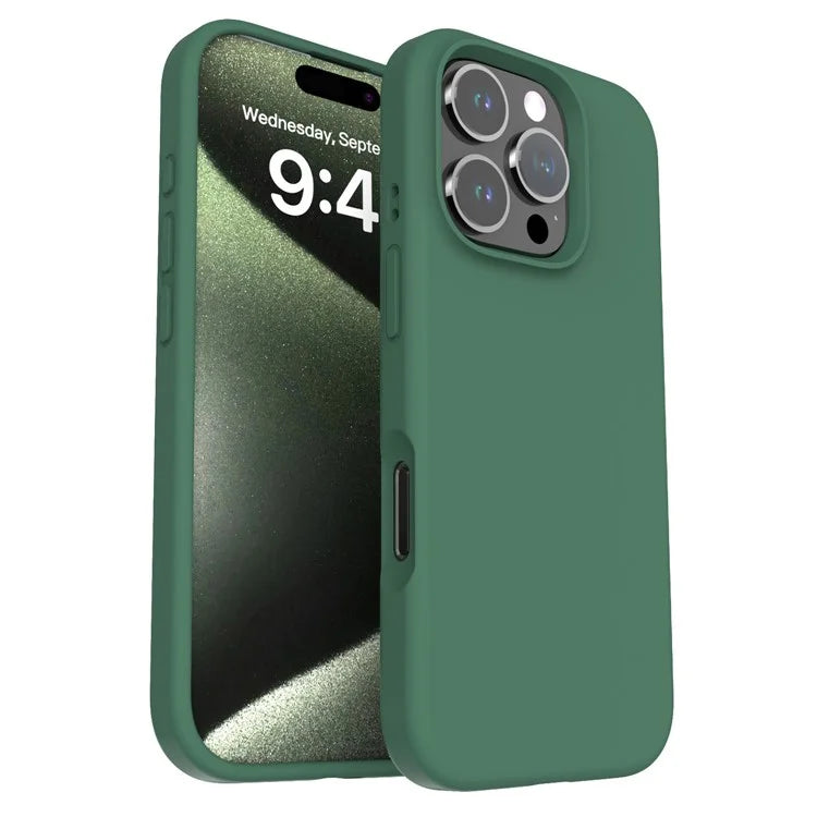 For iPhone 16 Pro Case PC+Liquid Silicone Anti-Scratch Lining Phone Cover