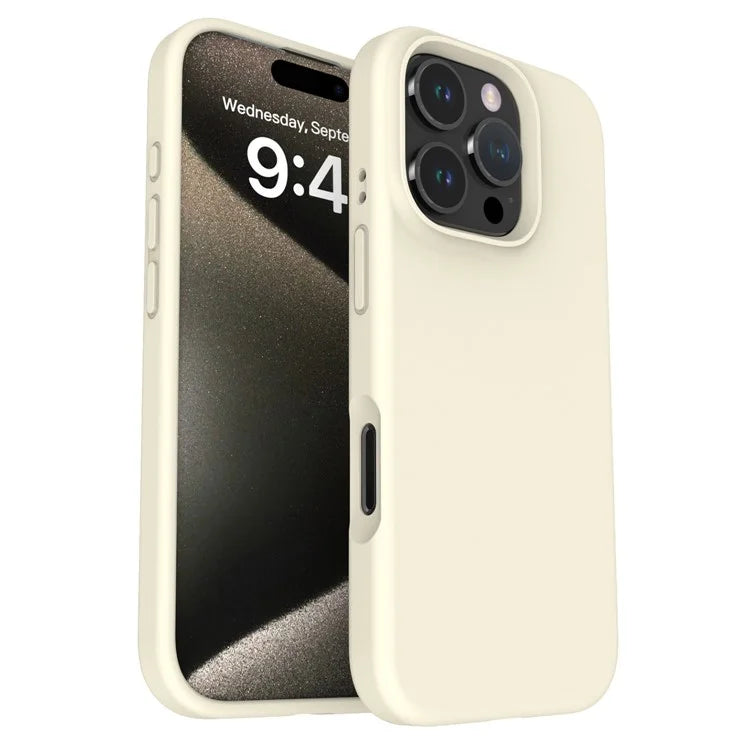 For iPhone 16 Pro Case PC+Liquid Silicone Anti-Scratch Lining Phone Cover