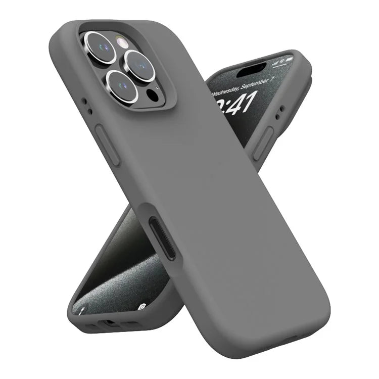 For iPhone 16 Pro Case PC+Liquid Silicone Anti-Scratch Lining Phone Cover