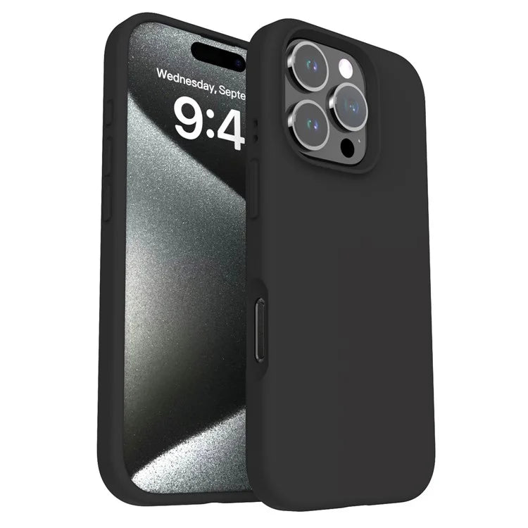 For iPhone 16 Pro Case PC+Liquid Silicone Anti-Scratch Lining Phone Cover