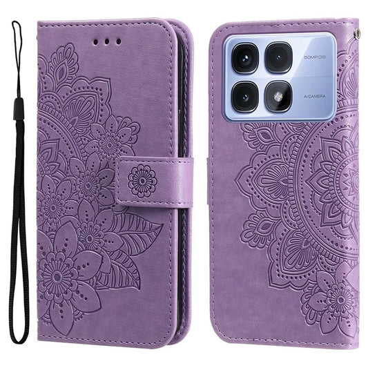 For Xiaomi Redmi K70 Ultra Case PU Leather Wallet Floral Phone Cover Stand View