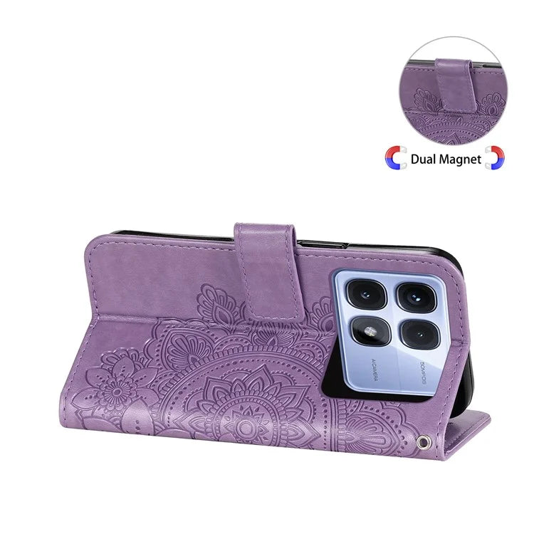 For Xiaomi Redmi K70 Ultra Case PU Leather Wallet Floral Phone Cover Stand View