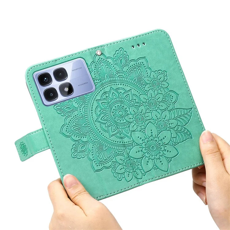 For Xiaomi Redmi K70 Ultra Case PU Leather Wallet Floral Phone Cover Stand View