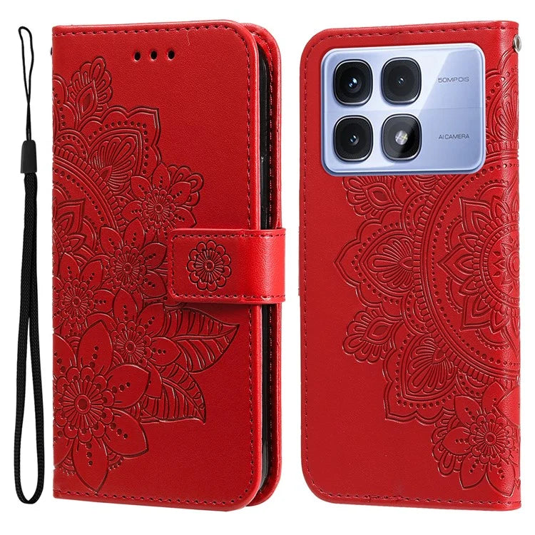 For Xiaomi Redmi K70 Ultra Case PU Leather Wallet Floral Phone Cover Stand View