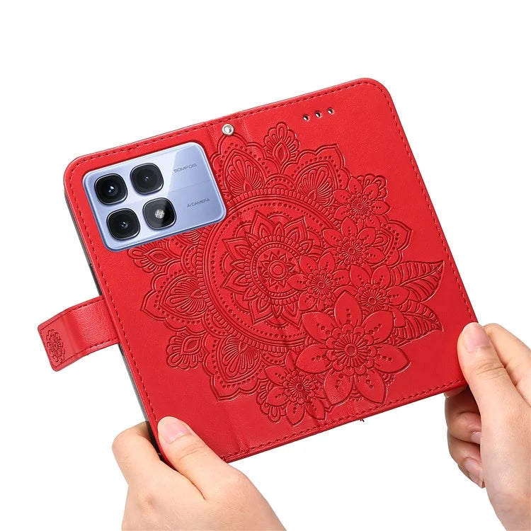 For Xiaomi Redmi K70 Ultra Case PU Leather Wallet Floral Phone Cover Stand View