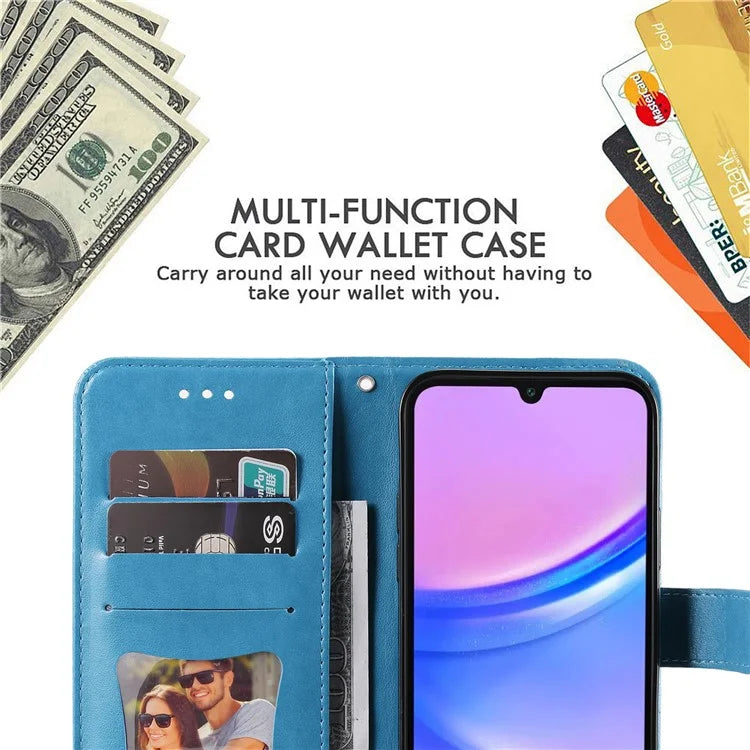 For Samsung Galaxy A16 5G Case PU Leather Wallet Floral Phone Cover Stand View