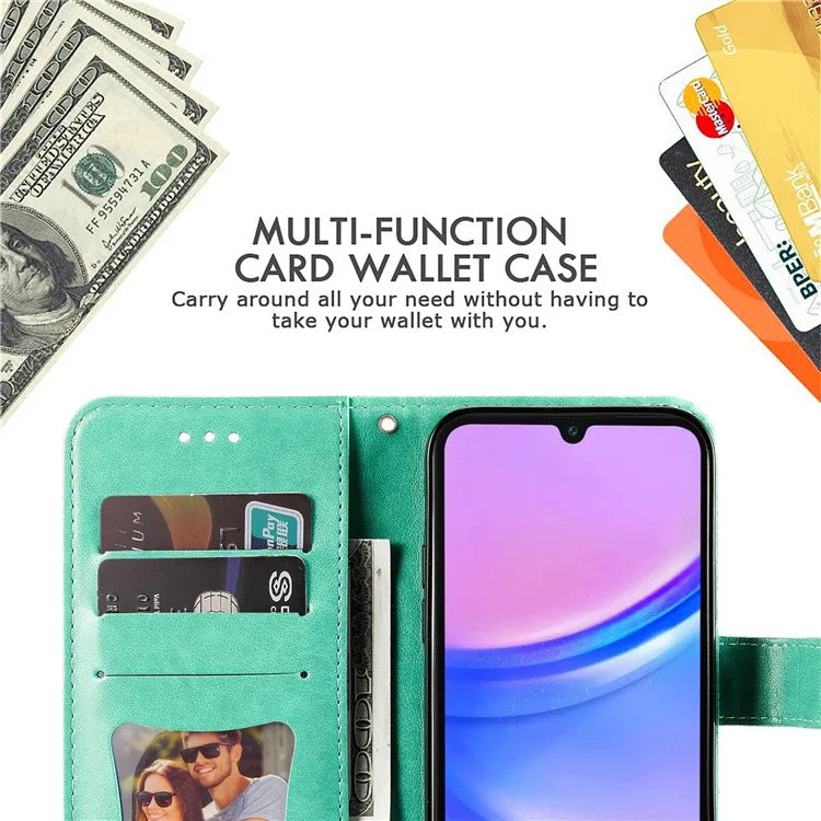 For Samsung Galaxy A16 5G Case PU Leather Wallet Floral Phone Cover Stand View