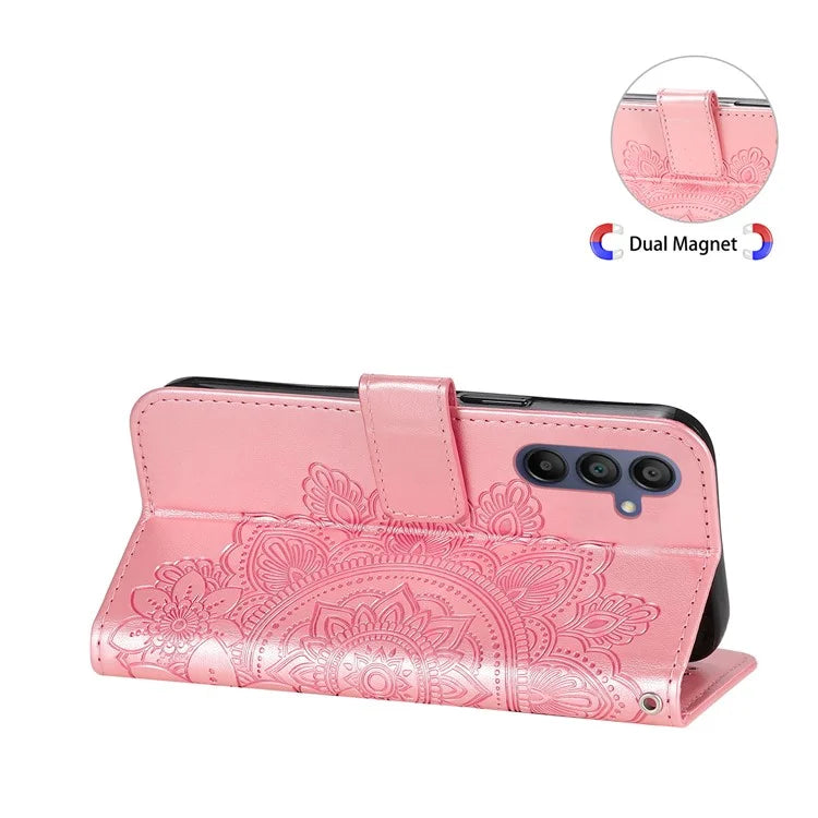 For Samsung Galaxy A16 5G Case PU Leather Wallet Floral Phone Cover Stand View
