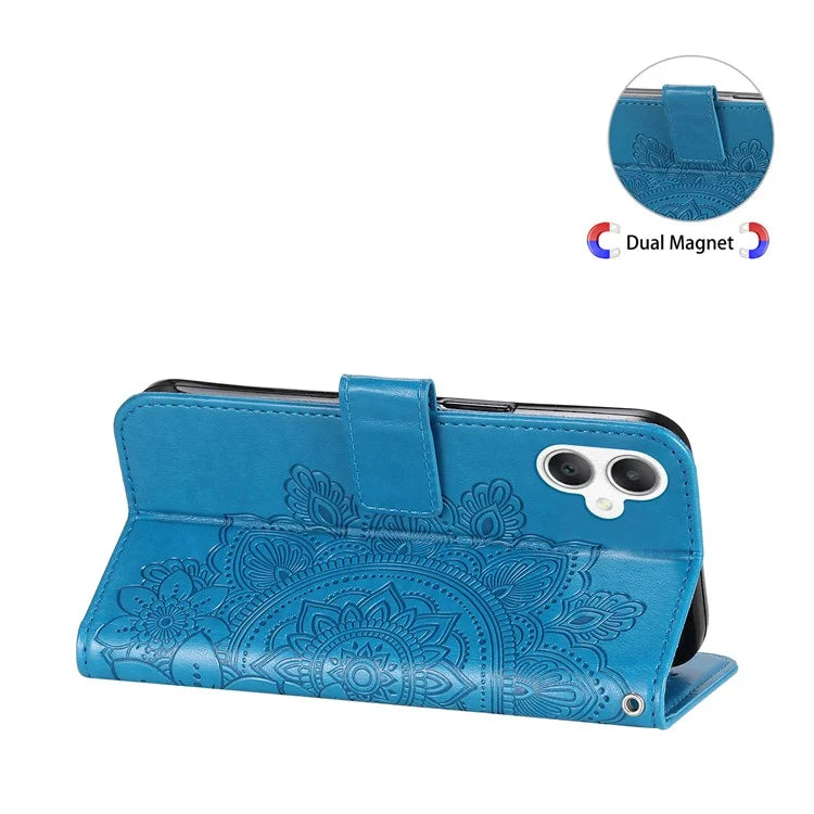 For Samsung Galaxy A06 Case PU Leather Wallet Floral Phone Cover Stand View