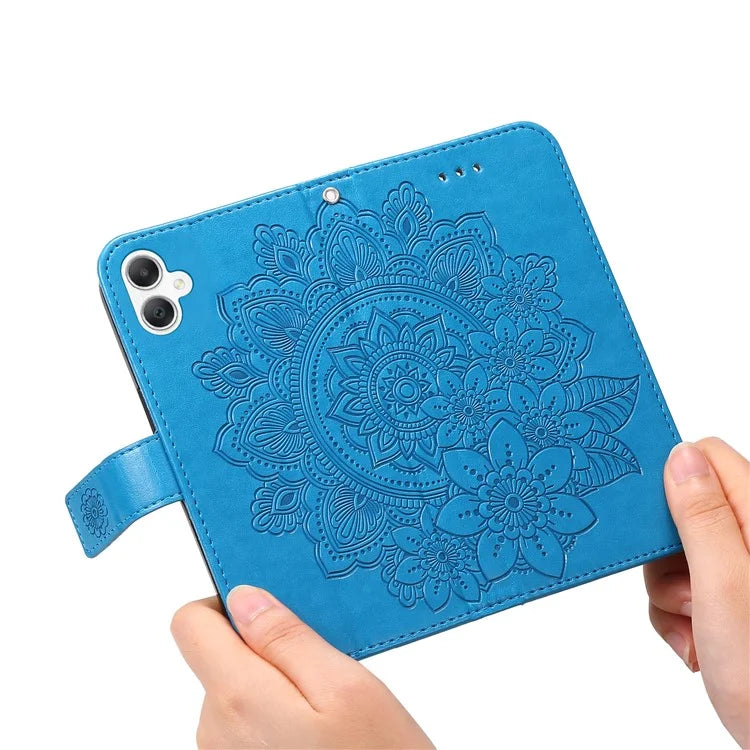 For Samsung Galaxy A06 Case PU Leather Wallet Floral Phone Cover Stand View