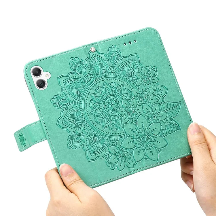 For Samsung Galaxy A06 Case PU Leather Wallet Floral Phone Cover Stand View