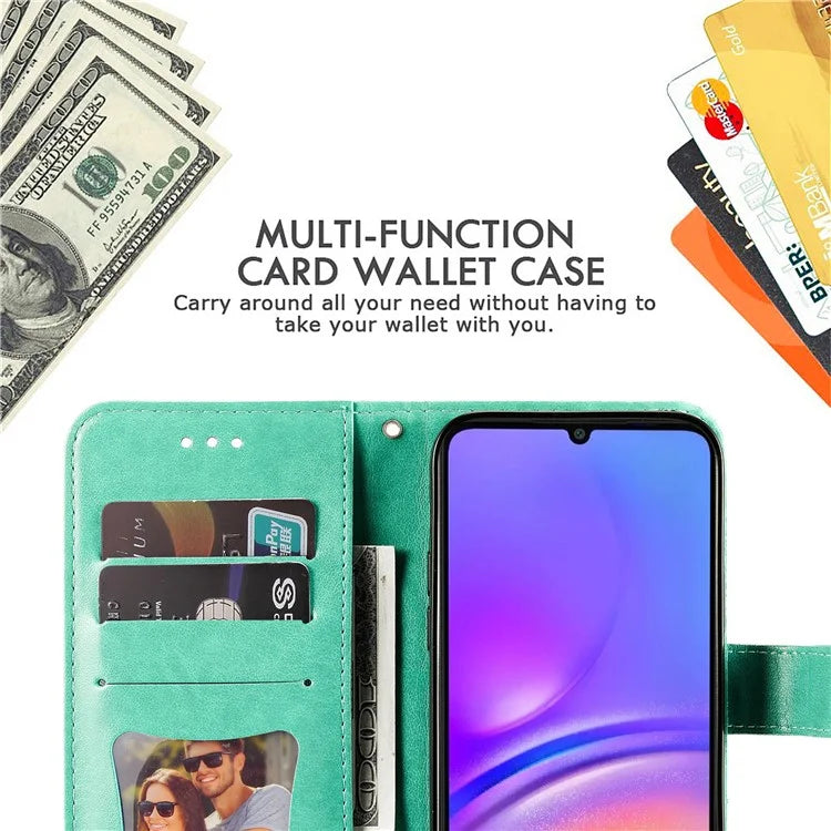 For Samsung Galaxy A06 Case PU Leather Wallet Floral Phone Cover Stand View