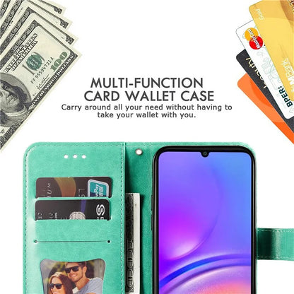 For Samsung Galaxy A06 Case PU Leather Wallet Floral Phone Cover Stand View