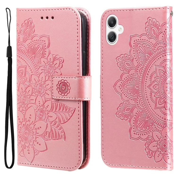 For Samsung Galaxy A06 Case PU Leather Wallet Floral Phone Cover Stand View