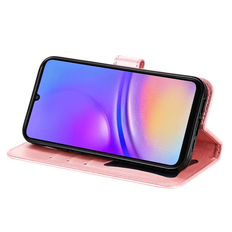 For Samsung Galaxy A06 Case PU Leather Wallet Floral Phone Cover Stand View