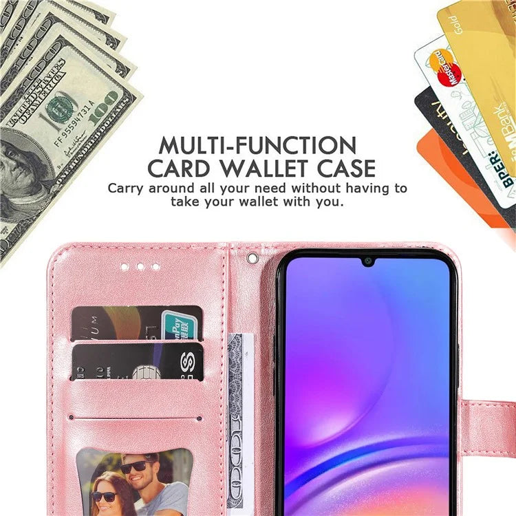 For Samsung Galaxy A06 Case PU Leather Wallet Floral Phone Cover Stand View