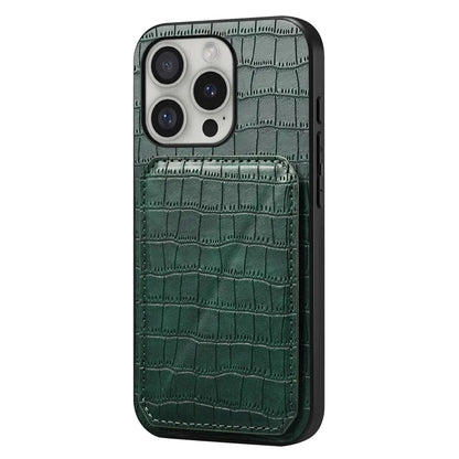 D03 Style For iPhone 16 Pro Max Case Crocodile Texture PU+PC+TPU Kickstand Phone Cover with Card Slot