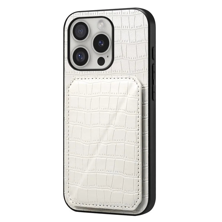 D03 Style For iPhone 16 Pro Max Case Crocodile Texture PU+PC+TPU Kickstand Phone Cover with Card Slot