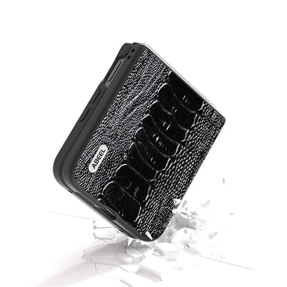 ABEEL For Xiaomi Mix Flip 5G Case Genuine Cow Leather Coated PC Phone Cover Crocodile Texture