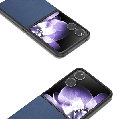 ABEEL For Xiaomi Mix Flip 5G Case Genuine Cow Leather+PC Protective Phone Cover