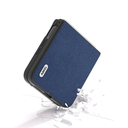ABEEL For Xiaomi Mix Flip 5G Case Genuine Cow Leather Coated Hard PC Folding Phone Cover