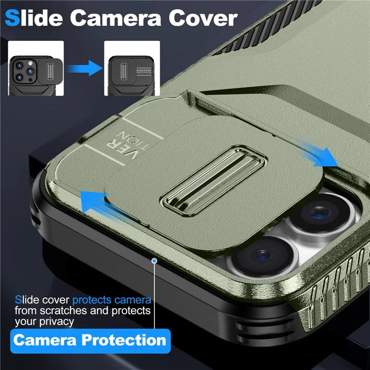 For iPhone 16 Pro Case Camshield TPU+PC Anti-Skid Drop-Proof Phone Cover