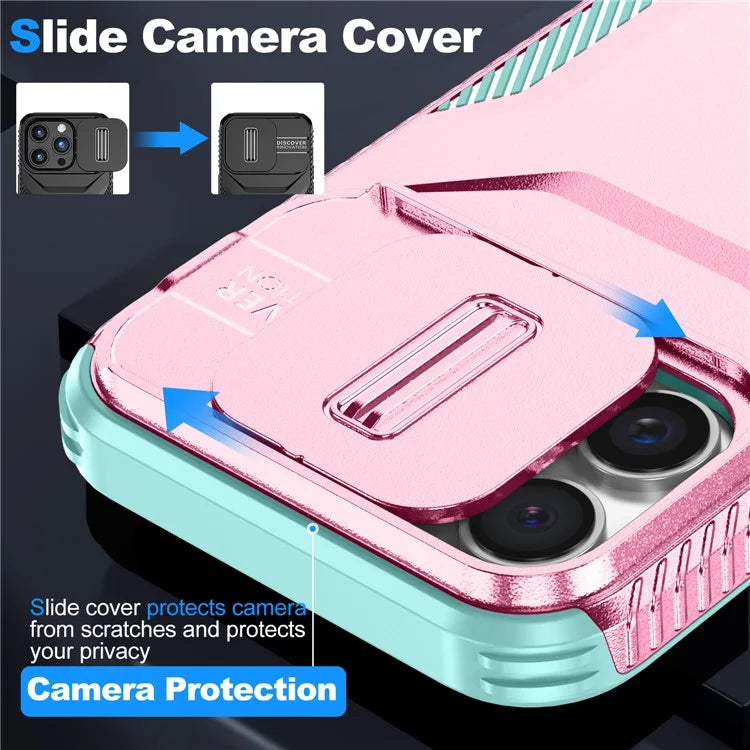For iPhone 16 Pro Case Camshield TPU+PC Anti-Skid Drop-Proof Phone Cover