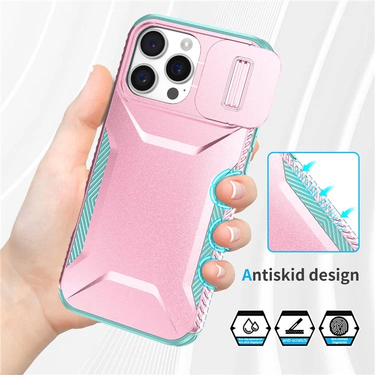For iPhone 16 Pro Case Camshield TPU+PC Anti-Skid Drop-Proof Phone Cover