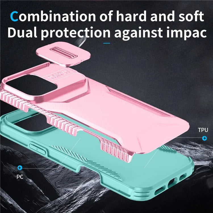 For iPhone 16 Pro Case Camshield TPU+PC Anti-Skid Drop-Proof Phone Cover