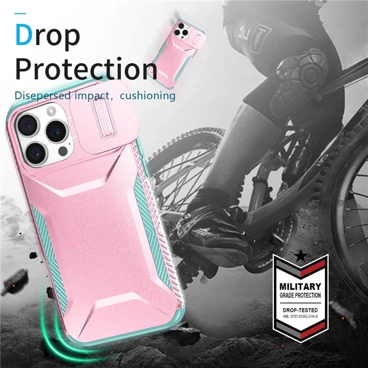 For iPhone 16 Pro Case Camshield TPU+PC Anti-Skid Drop-Proof Phone Cover