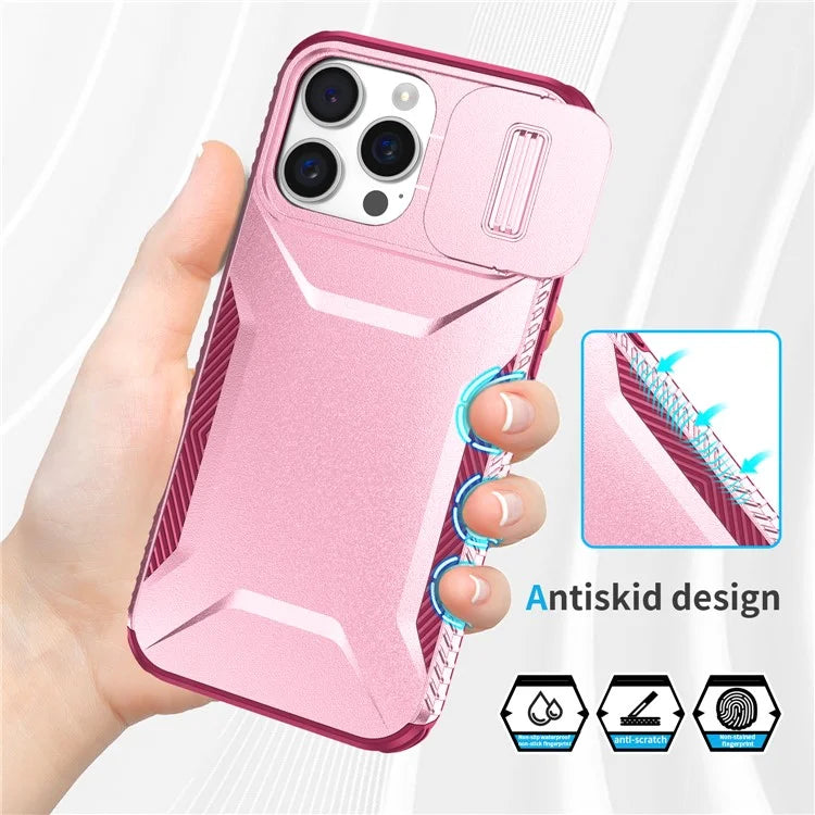 For iPhone 16 Pro Case Camshield TPU+PC Anti-Skid Drop-Proof Phone Cover