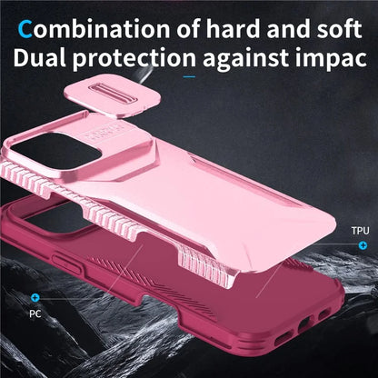 For iPhone 16 Pro Case Camshield TPU+PC Anti-Skid Drop-Proof Phone Cover