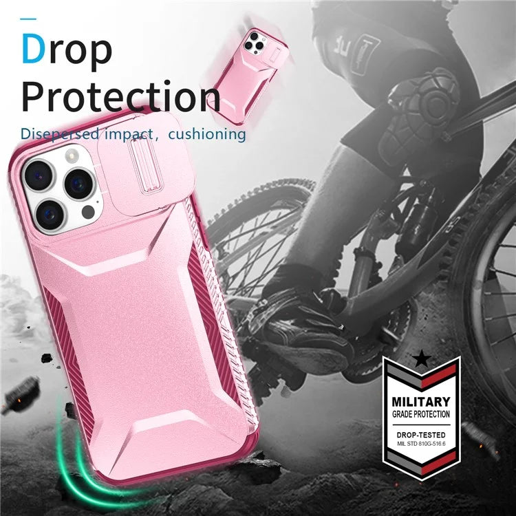 For iPhone 16 Pro Case Camshield TPU+PC Anti-Skid Drop-Proof Phone Cover