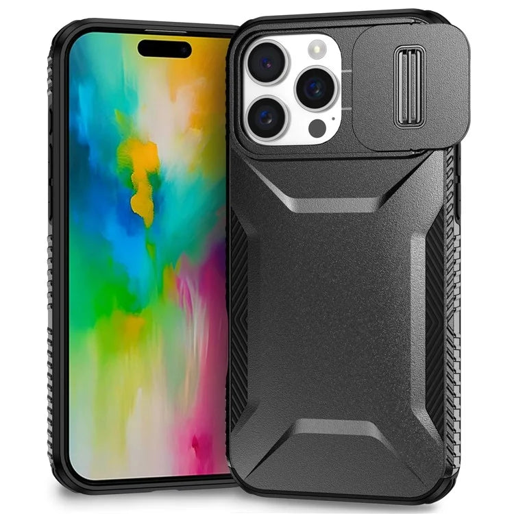 For iPhone 16 Pro Case Camshield TPU+PC Anti-Skid Drop-Proof Phone Cover