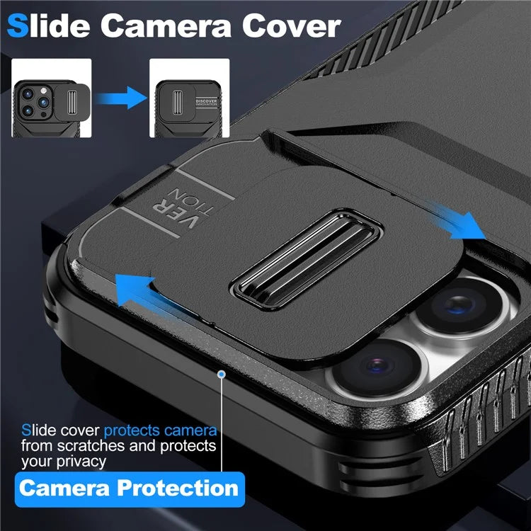 For iPhone 16 Pro Case Camshield TPU+PC Anti-Skid Drop-Proof Phone Cover