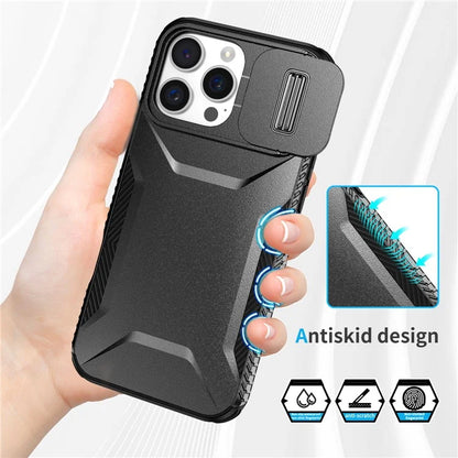 For iPhone 16 Pro Case Camshield TPU+PC Anti-Skid Drop-Proof Phone Cover