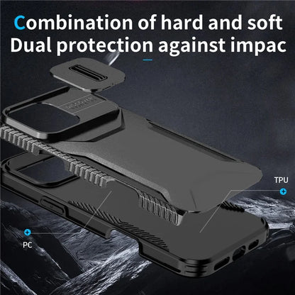 For iPhone 16 Pro Case Camshield TPU+PC Anti-Skid Drop-Proof Phone Cover