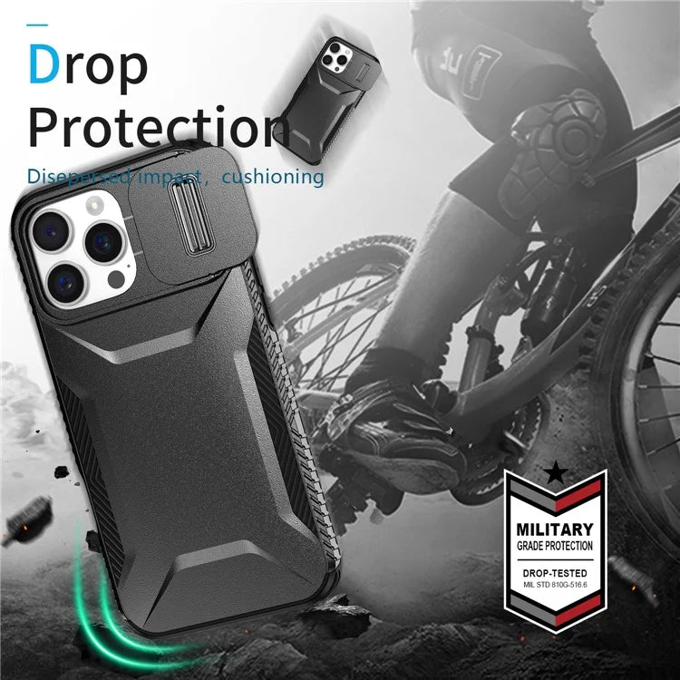 For iPhone 16 Pro Case Camshield TPU+PC Anti-Skid Drop-Proof Phone Cover