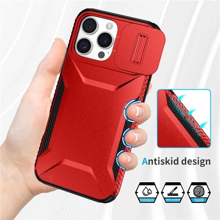 For iPhone 16 Pro Case Camshield TPU+PC Anti-Skid Drop-Proof Phone Cover