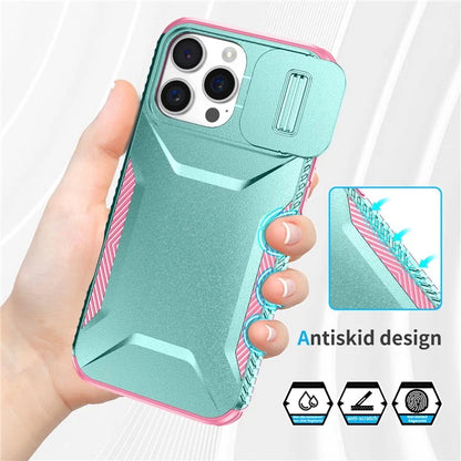 For iPhone 16 Pro Case Camshield TPU+PC Anti-Skid Drop-Proof Phone Cover