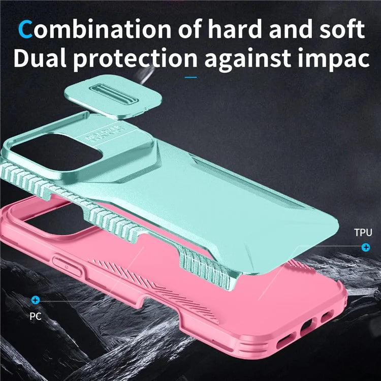 For iPhone 16 Pro Case Camshield TPU+PC Anti-Skid Drop-Proof Phone Cover