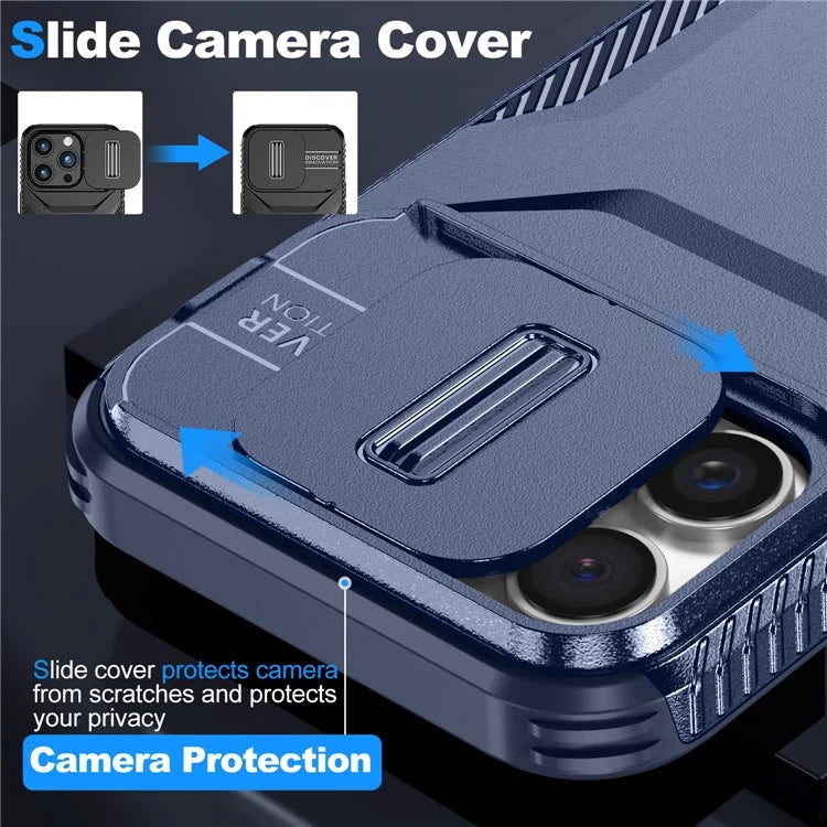 For iPhone 16 Pro Case Camshield TPU+PC Anti-Skid Drop-Proof Phone Cover
