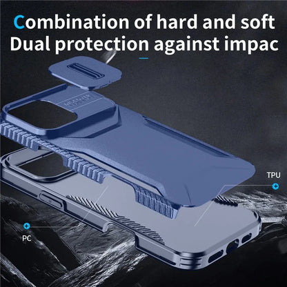 For iPhone 16 Pro Case Camshield TPU+PC Anti-Skid Drop-Proof Phone Cover