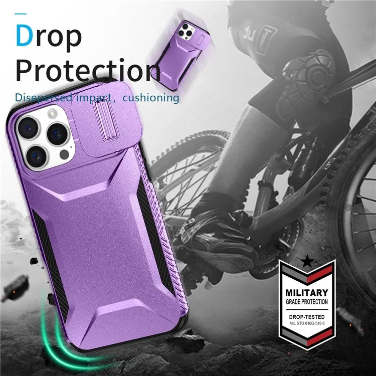 For iPhone 16 Pro Case Camshield TPU+PC Anti-Skid Drop-Proof Phone Cover