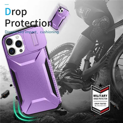 For iPhone 16 Pro Case Camshield TPU+PC Anti-Skid Drop-Proof Phone Cover