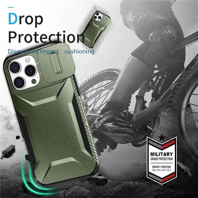 For iPhone 16 Pro Max Case Camshield TPU+PC Phone Cover Non-Slip Side Edge