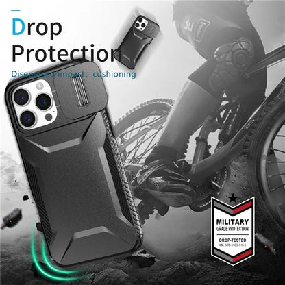 For iPhone 16 Pro Max Case Camshield TPU+PC Phone Cover Non-Slip Side Edge