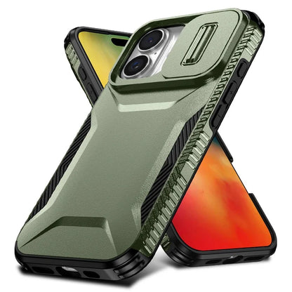 For iPhone 16 Plus Case TPU+PC Slide Lens Protection Phone Cover