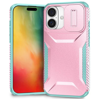 For iPhone 16 Plus Case TPU+PC Slide Lens Protection Phone Cover