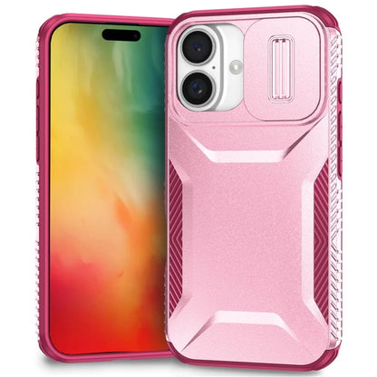 For iPhone 16 Plus Case TPU+PC Slide Lens Protection Phone Cover